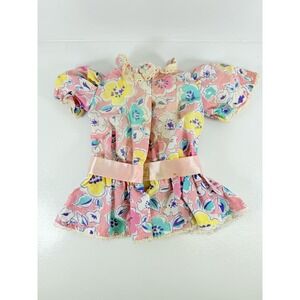 Cabbage Patch Kids Pastel Dress w Bow Vintage 1987 CPK Pink Purple Yellow Green